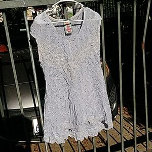 Pale blue eyelet mini/pullover dress